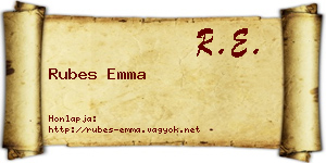Rubes Emma névjegykártya